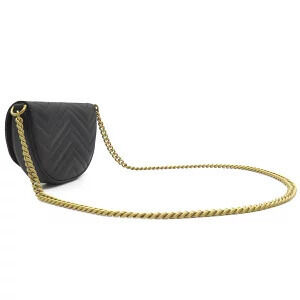 Gucci Marmont Shoulder Black Bag Strap Chain GG Leather